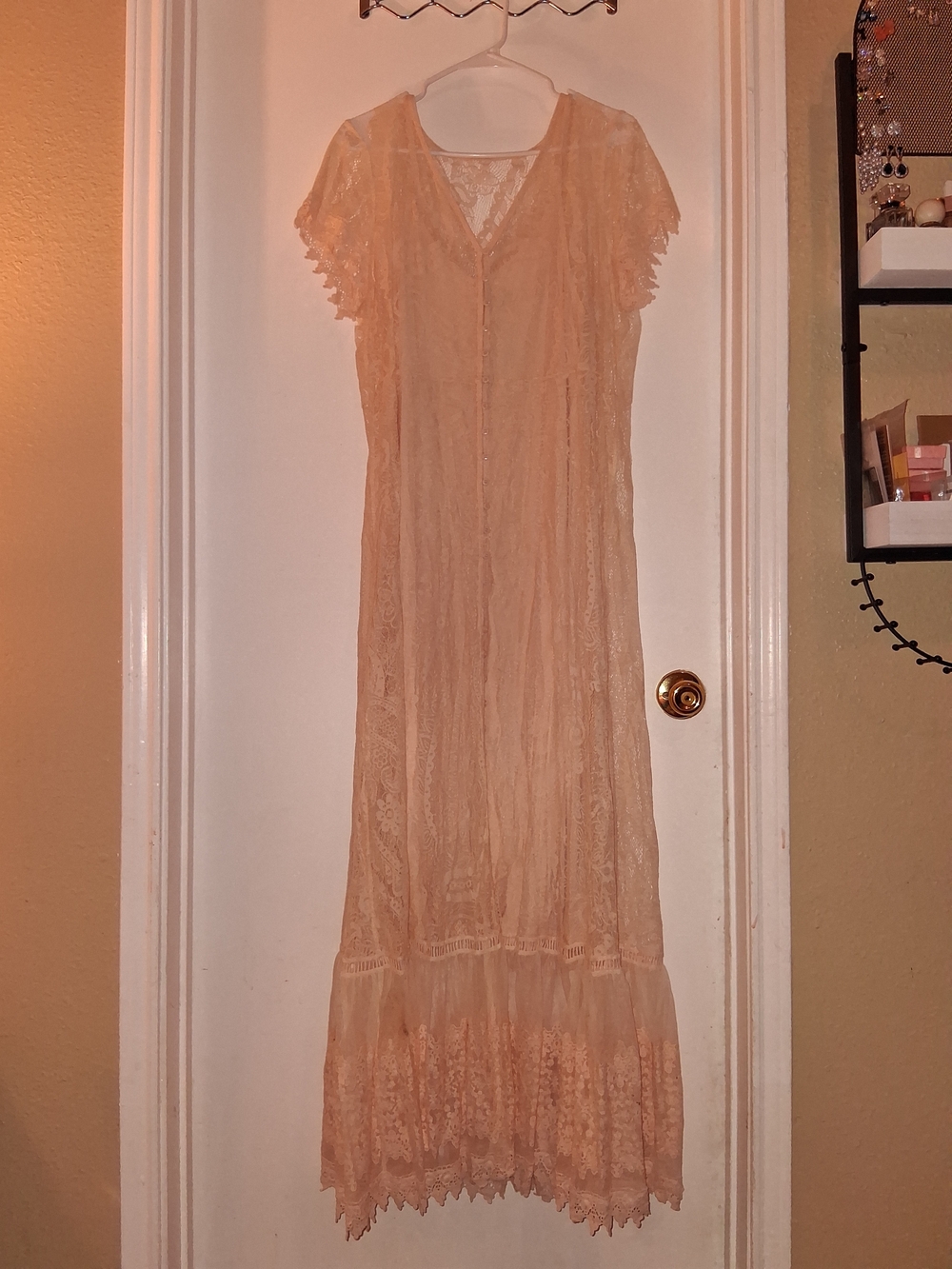 torrid Lace Maxi Chemise in Nude Blush